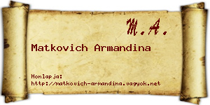 Matkovich Armandina névjegykártya